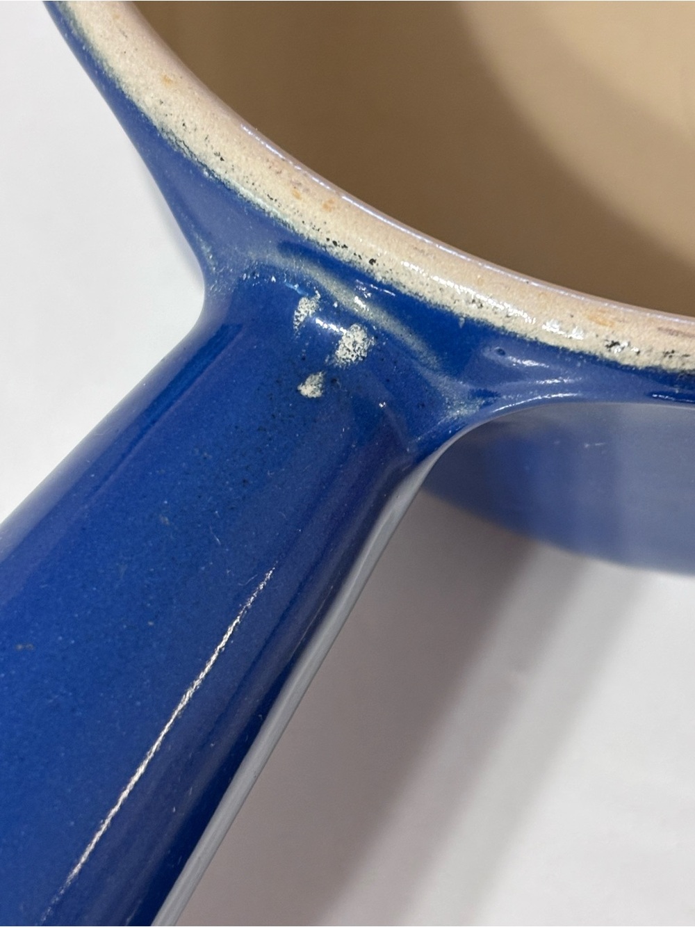 Vintage Le Creuset #14 Blue Enameled Cast Iron Saucepan Pot w Lid France - Picture 4 of 12